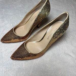 Enzo Angiolini Gold‎ Ombré Sequin Heels Size 7